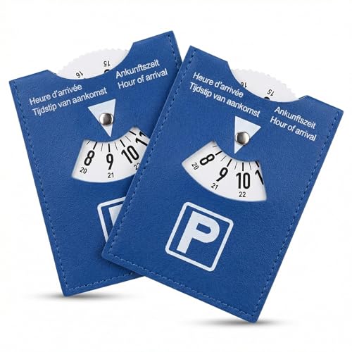 LifgWas Disque de Stationnement en PU Souple Bleu, Grand Modèle 11x15cm pour Zone Bleue Européenne, Disque de Stationnement, Horodateur Manuel avec Affichage...