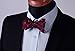 HISDERN Mens Bowties Self Tie Wine Red Plaid Polka Dots Bow Tie and Pocket Square Woven Formal Tuxedo Bowties & Handkerchief for Wedding