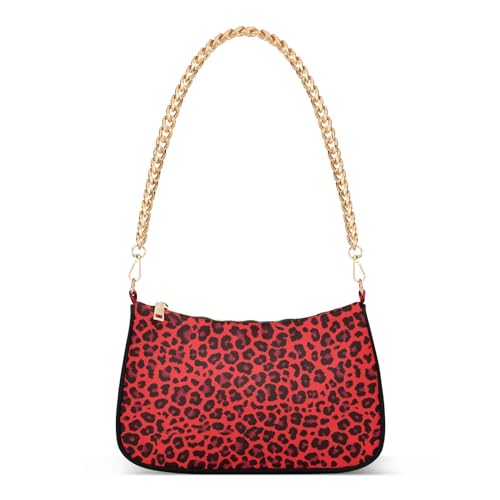 Shoulder Bag Red Black Leopard Print Women Clutch Handbag Shoulder Purch Boho Bag Date Chain Bag Tote Bag Spring Holiday Birthday Gift for Girlfriend, Wife, Lover