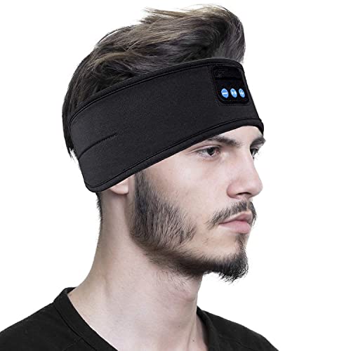 Crosky Bluetooth-Stirnband Eingebauter drahtloser Kopfhörer für Schlaf-Sport-Geschenke Mann und Frau (Schwarz) Cover