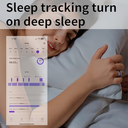 Image of Smart Ring for Women Men Health Ring Fitness Tracker with Sleep Monitor Heart Rate Monitor Distance Screen Display for Android iOS