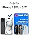 NINDOO for iPhone 15 Plus Case with Screen Protector,iPhone 15 Plus Black Phone Case Slim for Men,Protector Fundas para and Camera Cover for i Phone 15 Plus Protection.(Black)