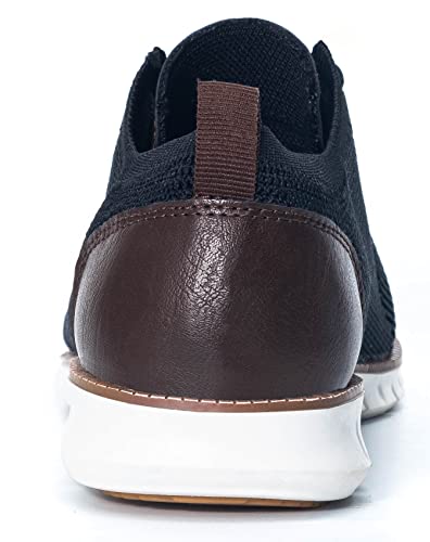 Nedawm Mens Casual Sneakers Dress Shoes Mesh Wingtip Oxford Shoes Breathable Lightweight Outdoor Walking Shoes, Black 10.5 #TOP3