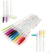Eyelash Brush Pack of 200 Multicolor - Bendable, Lightweight Disposable Mascara Wands - 10cm Long...