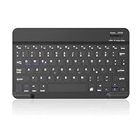 COEZFE Bluetooth-Tastatur (Deutschem Layout QWERTZ), Ultraflache kabellose Tastatur mit integriertem Akku für Tablets & Andere iOS Android Windows Geräte, Schwarz