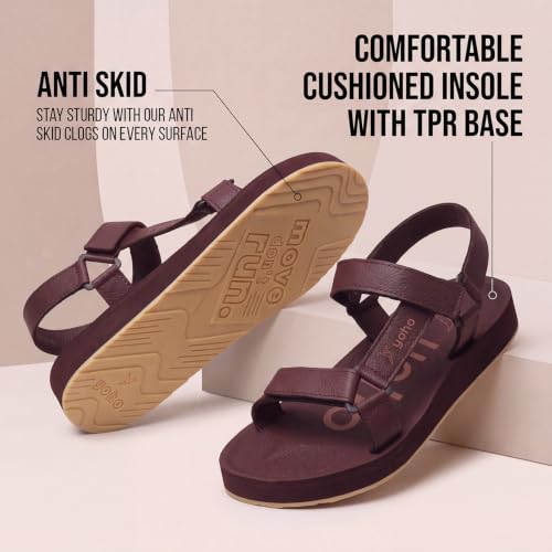Image of YOHO EVA Sandals for Women | EVA sole | Comfortable cushioned sole with TPR base | Lightweight | Soft skin friendly straps | Adjustable straps | Velcro closure | Vibrant colour options