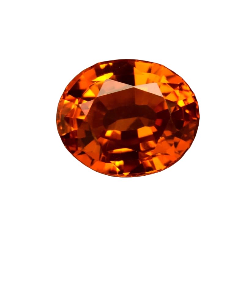 Saphir orange naturel GH_NAT_10986 pierre ovale facettée de haute joaillerie