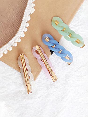 Chain Alligator Hair Clips Set of 4, Stylish Accessories