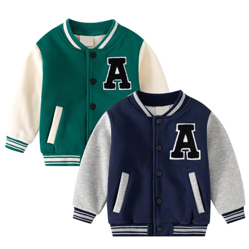 Little Kid Baseball Jacket Warm Cotton Outerwear Toddler Boy Girl Coats Kids Bomber Jacket Boys Fall