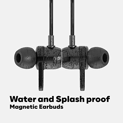 Image of GOVO GOKIXX 421 Bluetooth Wireless Neckband in Ear Earphone with Mic, 10H Long Battery, 10mm Drivers, Magnetic Earbuds, Integrated Controls & Lightweight Design (Platinum Black)