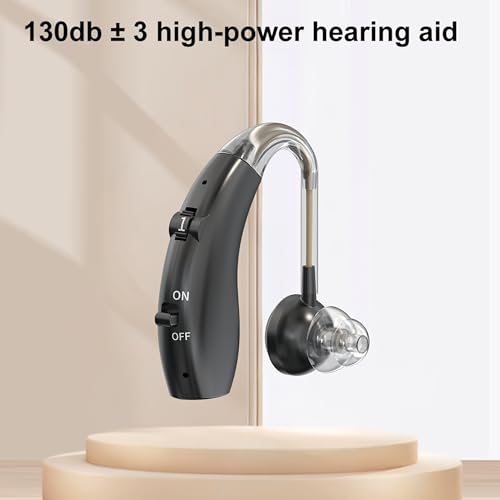 Image of Fastwell F25 Rechargeable Hearing Aid for Adults & Seniors, Behind-the-Ear Design, 30 Min Quick Charge, Noise Reduction, Single Ear With 6-Month Warranty (Black)