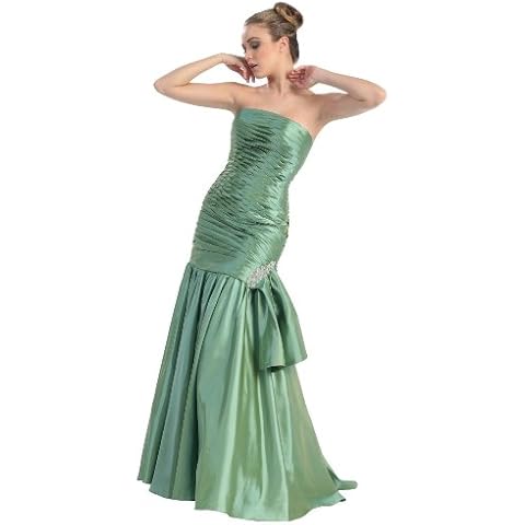 Strapless Taffeta Dress Prom Long Gown #754 (12, Sage) Cover