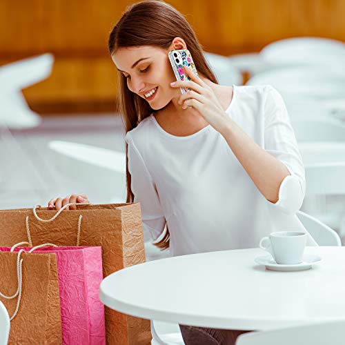 Icedio For Iphone 12 Mini Case With Screen Protector,Clear With Cute Colorful Blooming Floral Patterns For Girls Women,Slim Fit Tpu Cover Protective Phone Case For Iphone 12 Mini 5.4" #TOP4