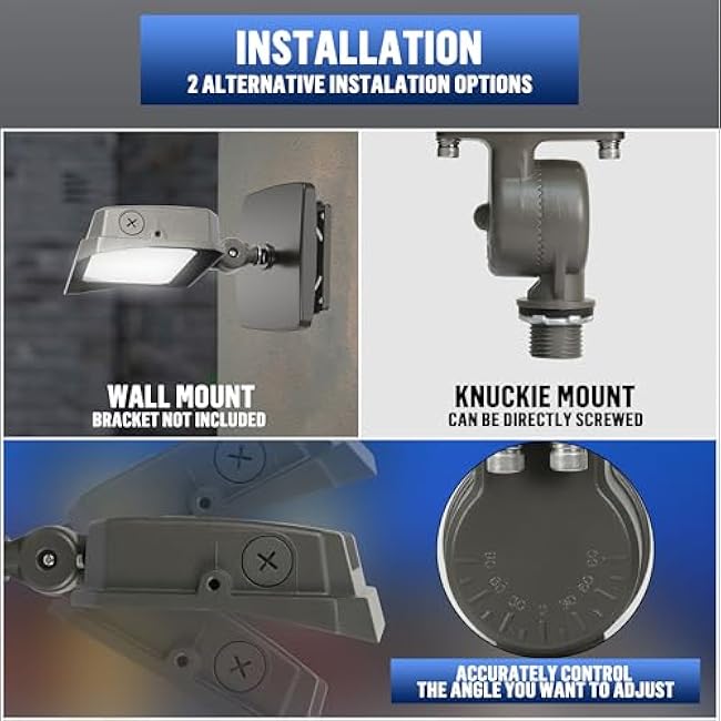 LED Flood Lights Outdoor 35/60/80W and 3000/4000/5000K Adjustable 10400Lm,Dusk-to-Dawn Sensor o Dawn Flood Light for Yard, Garage, Garden,UL Listed,Includes Include Yoke Mount