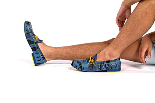 Floafers Chairman Bit Water Shoes, Blue Camo/Lime Green, 104