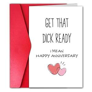 Hilarious Anniversary Card for Husband, Happy Anniversary Card Gift, One Year Cardstock for Boyfriend, (Get that Ready)