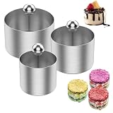 Dessertringe Set 3-Teilig Backringe Mit Lebensmittelpresse Und -Heber Ofen- Und Spülmaschinenfest Tortenring Zum Backen Von Crumpets Eiern Gebäck Mousse Desserts
