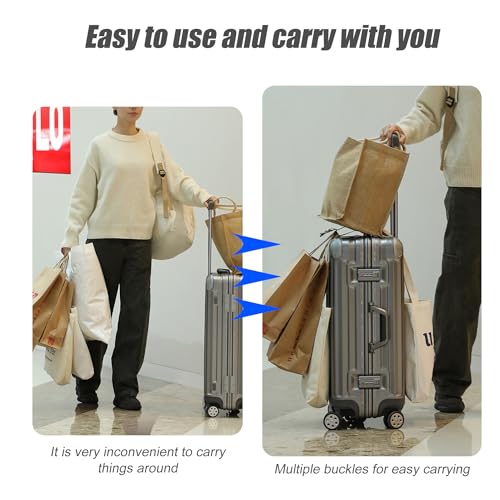 Image of Veki Add a Bag Luggage Straps Jacket Gripper, Baggage Suitcase Belts Travel Accessories, Travel Belt with Buckle Adjustable Baggage, Provide Hat Clip, Make Your Hands Free, Carry on Bag (Grey)