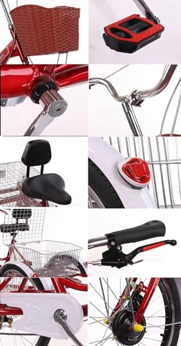 Triciclo 20 pulgadas con cesta trasera, azul miniatura 3