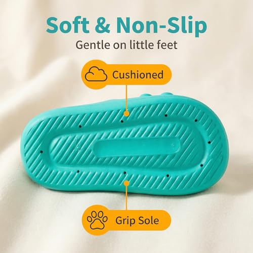 Image of Toddler Little Kids Slides Sandals Unicorn Dinosaur Bunny Beach Pool Shower Slides Anti-Skid Home Bath Slippers Cute Summer Outdoor Shoes for Girls and Boys