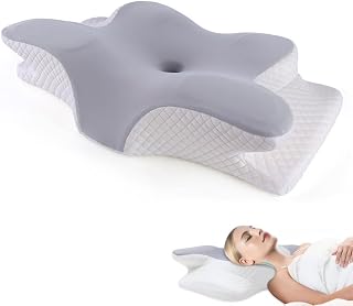 Nackenstützkissen Memory Foam, Memory Foam Kissen,stützendes Nackenkissen, Ergonomisches Orthopädisches Kissen Höhenverstellbar für Seiten Rücken & Bauchschläfer (Style 2)