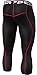 TSLA Men's 3/4 Compression Pants, Running Workout Tights, Cool Dry Capri Athletic Leggings, Yoga Gym Base Layer, Zero Pants Black & Red, Large