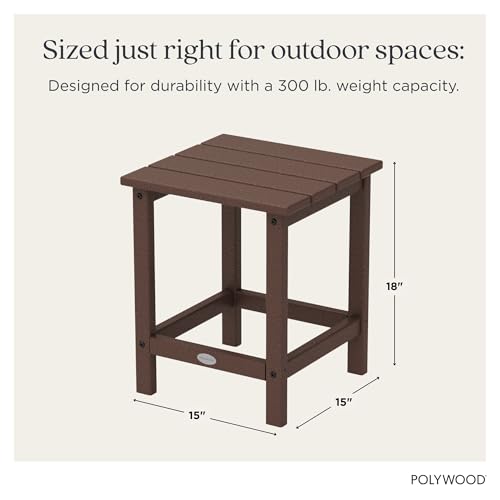 Image of POLYWOOD ECT18MA Long Island 18 inch Side Table, Mahogany