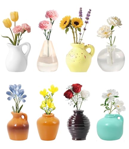 8 imanes mini jarrones decorativos para refrigerador