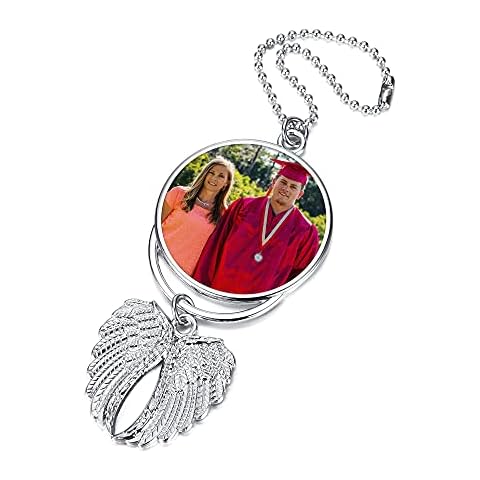 Zysta Photo Personalized Car Rear view Mirror Pendant Accessories Customized Car Hanging Ornament Alloy Colorful Photo Frame Locket for Car Rearview Mirror Cover