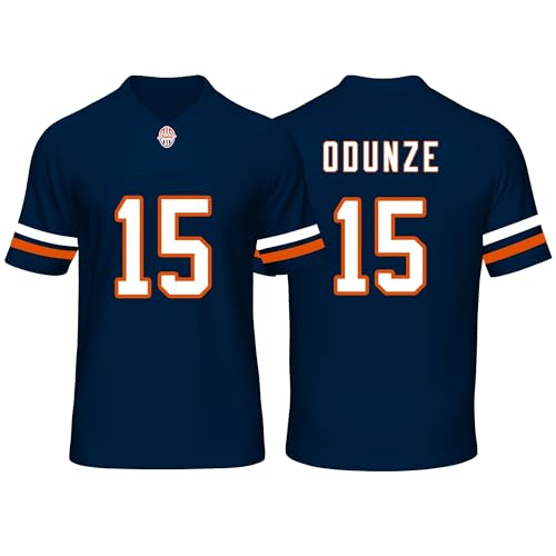 Custom Mens/Youth Football Rome Stitched T-Shirt for Sports Fan Odunze Navy No Brand/Logos