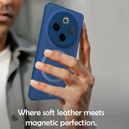 Image of Compatible for VIVO T4 5G Hard Back | Only Compatible with Wireless Magnetic Accessories | Thin and Slim Magnetic Back Cover (Blue)