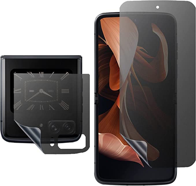 [1+1] Privacy Screen Protector for Motorola Razr 2022, 1Pcs Outer + 1Pcs Inner Anti-peeping Anti-spy Anti-Glare Oil-proof Soft TPU Protective Film for Moto Razr 2022(Privacy)
