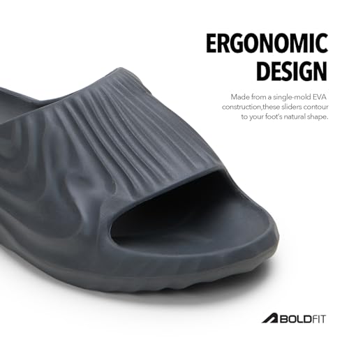 Image of Boldfit Sliders for Man, Stylish PU Strap Slippers for Men,Cushioned Eva Footbed Flip Flops & Anti-Slip Chappal, Lightweight, Durable & Supportive Slider for Everyday Wear