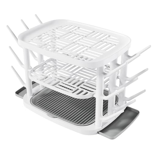 Image of GREENDADI Baby Bottle Drying Rack,3-Tier Large Capacity Countertop Organizer with 360° Ventilation, Removable Drip Tray, Non-Slip Base – Easy to Clean Bottle Holder for Baby Accessories