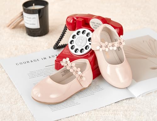 Image of GINFIVE Toddler Girls Dress Shoes Little Girls Mary Janes Ballerina Flats Shoes Toddler