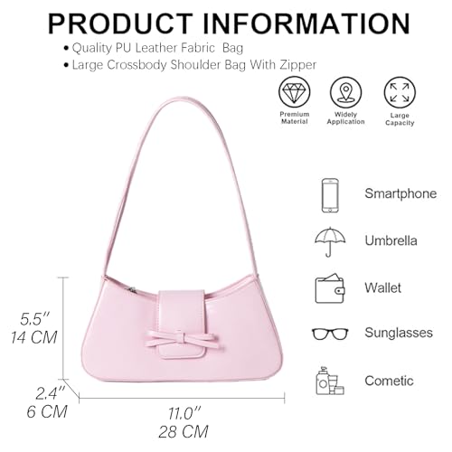 Image of KAMEILONG Trendy Red Shoulder Bag for Women Patent Leather Hobo Handbags Y2K Purses Clutch Bag Cute Bow Purse