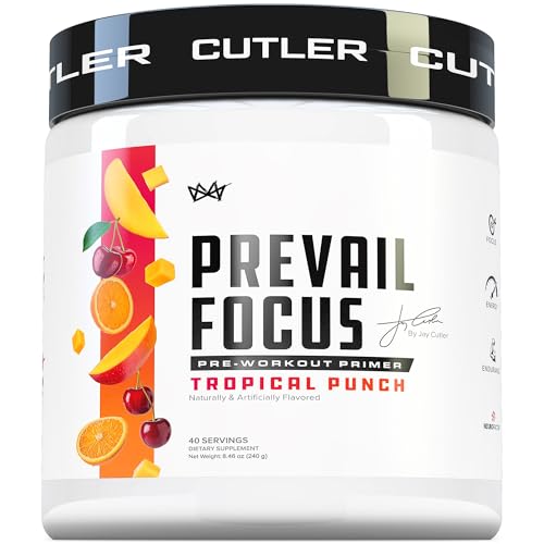 Image of Prevail Pre Workout Powder with Nootropics Pre-Workout Drink for Men and Women Lazer Focus and Energy Stim Pre Workout with L-Citrulline Alpha GPC and L Tyrosine , 40 Scoops (Tropical Punch)