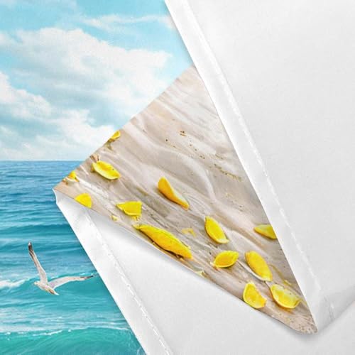 Image of Blue Beach Barn Door Shower Curtain, Ocean Coastal Seaside Shower Curtains, Rustic Sunflower Farmhouse Wood Plank Western Retro Nature Plant Waterproof Fabric Bathroom Curtain Sets with Hooks