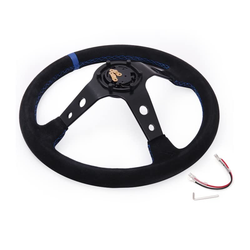 Volante da Corsa Universale,Volante Sportivo Volante del volante modificato dell'automobile(Red)