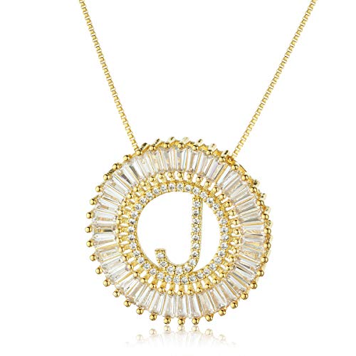 COTTVOTT A-Z Alphabet Pendant Necklaces Charms Women Initial Letter Chain Necklace 4 Colors