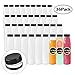 Holotap 36Pcs 12oz Plastic Juice Bottles with Caps, Empty PET Clear Disposable Plastic Bottles Bulk with Black Tamper Evident Lids (12 OZ, Black)