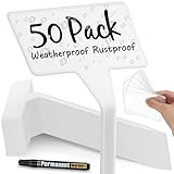 50 Pack Outdoor Plant Label, Large Waterproof Plastic Plant T-Type Tags, Durable Nursery Garden Markers, Perfect for Herbs, Flowers, Vegetable (Height 11.8'')