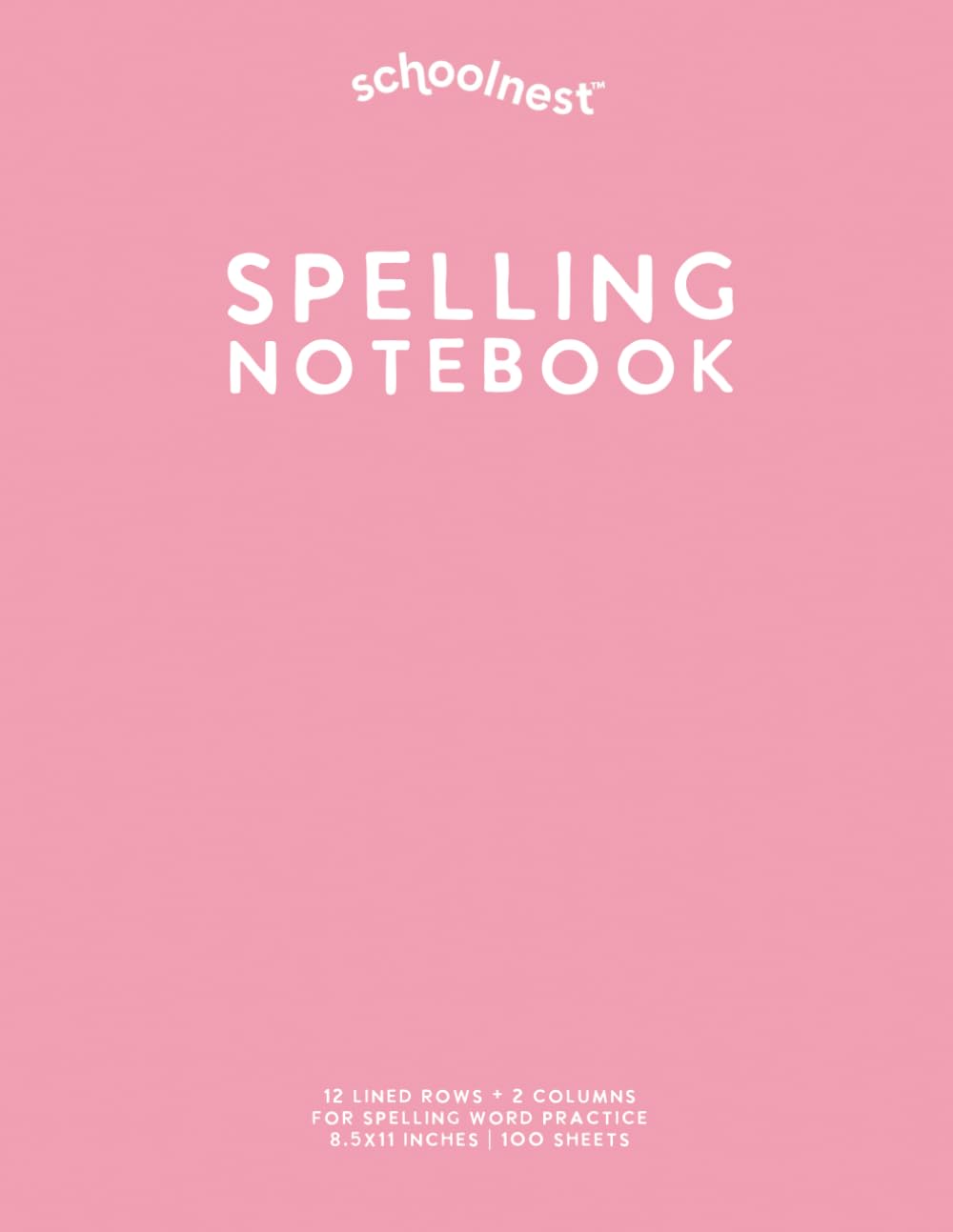 Spelling Notebook: Light Pink Softcover Journal for Spelling Words