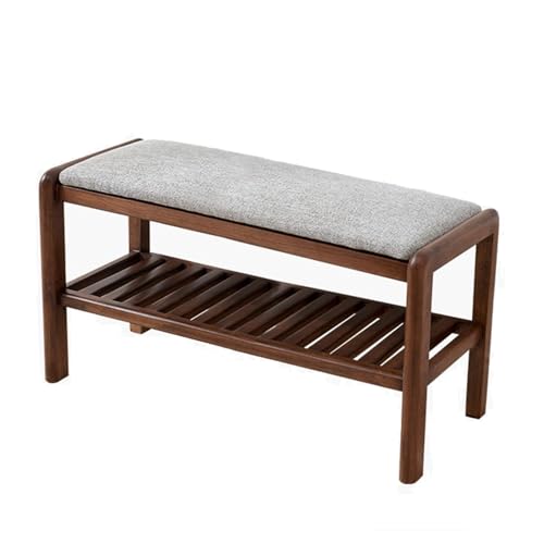 Banc à chaussures en bois pour entrée accueillante et couloir ordonné