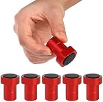 SOUJOY 6 Pack Aluminum Alloy Bench Dogs, 3/4 inch Bench Dog Clamp with Non-Slip Pads, Workbench Dog Stops for MFT Tables, Woodworking & DIY Projects, Red