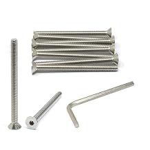 iexcell 10 Pcs 5/16-18 x 4" Stainless Steel 304 Hex Socket Flat Head Cap Screws Bolts Kit