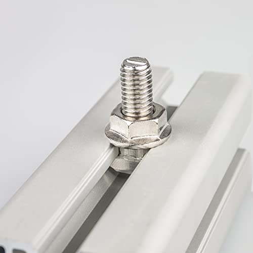 Image of uxcell 30Pcs T-Slot Bolts, M8 x 50mm Hammer Head Bolt T Screw Drop-in Stud for 4040 Series T-Slot Aluminum Extrusion Profile, 304 Stainless Steel, Silver
