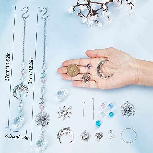 SUNNYCLUE 1 Box 6 Set DIY Crystal Ball Suncatcher Making Kit Hanging Rainbow Maker Prism Suncatchers for Window Tree of Life Outdoor Feng shui Sun Shine Catcher Garden Ornament Faceted Bead Home Decor - Image 3