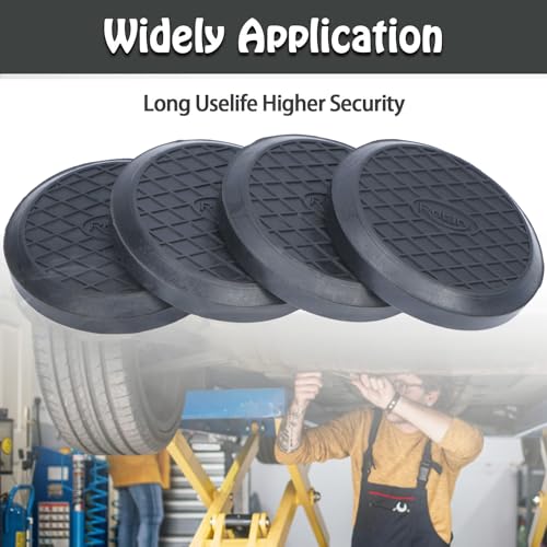 Image of 4 Pack Car Round Rubber Arm Pads, Heavy Duty Car Lift Accessories Arm Pads for Auto Truck Hoist, Hoist Pads Automotive, Rubber Lifting Pads(125x20mm)