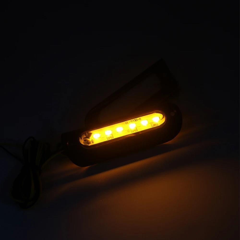 Intermitentes Para Harley Para Road King Para Touring Sportster Para Softail Chopper Motocicleta LED Intermitentes Luz De Conducción Lámpara De Barra De Choque De Carretera Lámpara señal(Plata)